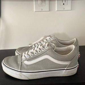 Silver & white Vans size 8 women 6.5 men